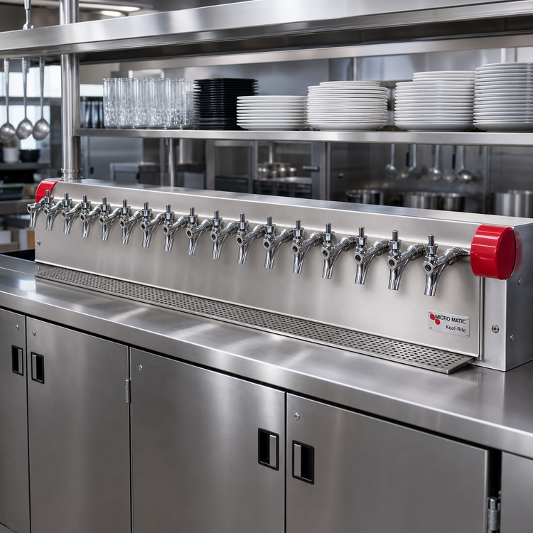 Product image #2 for Micro Matic Kool-Rite 42-Inch Wall-Mount Glycol-Cooled Insert Module with 14 Faucets