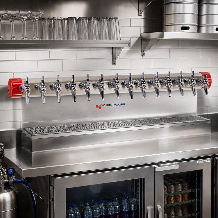 Product image #2 for Micro Matic Kool-Rite 42-Inch Wall-Mount Glycol-Cooled Insert Module with 14 Faucets