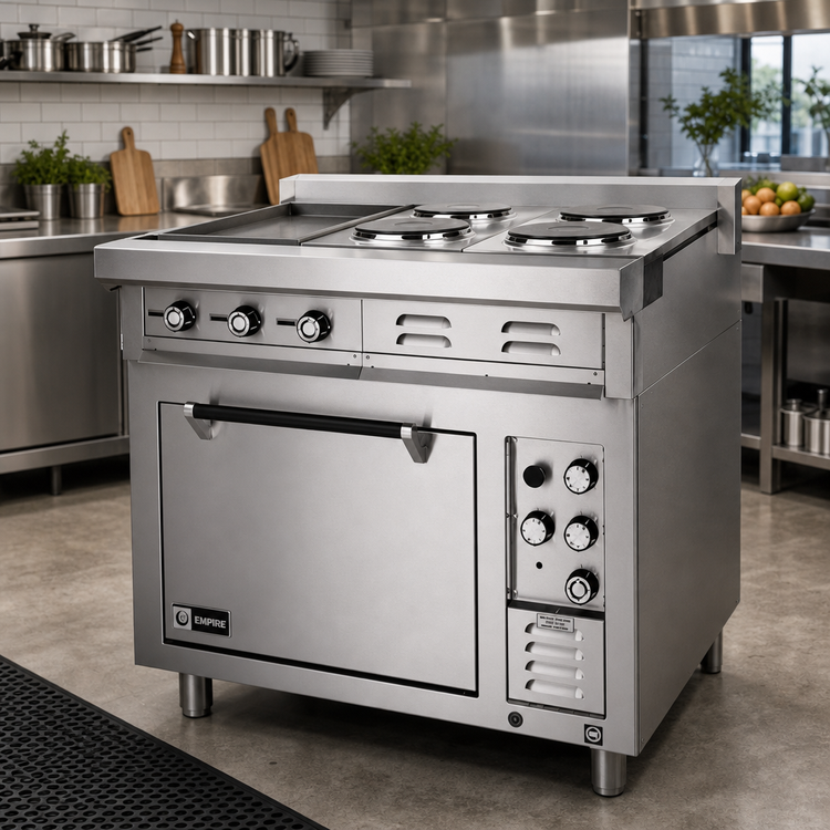 Product image #3 for 36-Inch Heavy Duty Electric Range with 24-Inch Griddle, 2 French Plates, and Standard Oven Base