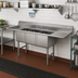 Thumbnail image #2 for Advance Tabco Special Value Series 3-Compartment Fabricated Sink with Left & Right Drainboards, 24 x 24 x 14-Inch Bowls