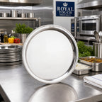 Thumbnail image #2 for American Metalcraft Royal Touch SST14 14-Inch Round Stainless Steel Serving Tray Case of 24