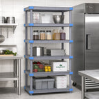 Thumbnail image #2 for Quantum Millenia QP215486SS-5 54"W x 21"D x 86"H Gray Polymer Starter Shelving Unit, 5 Solid Shelves, 2,000 lb. Capacity