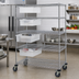 Thumbnail image #2 for Quantum Bus Cart Bin Cart System with 4 Modular Drawers, Dividable Grid Clear Container Included, 36 x 24 x 69 Inch, Chrome Plated