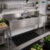Thumbnail image #2 for Advance Tabco Underbar Basics 3-Compartment Stainless Steel Bar Sink Unit with Deck-Mount Faucet and Dual Drainboards, 60