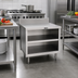 Thumbnail image #2 for La Rosa 18-Inch Wide x 28-Inch Deep Stainless Steel Utility Stand with Open Shelf Base and Rear Splash