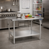 Thumbnail image #2 for Stallion 30 x 36 Inch 14 Gauge 300-Series Stainless Steel Top Work Table with Galvanized Legs and Adjustable Undershelf
