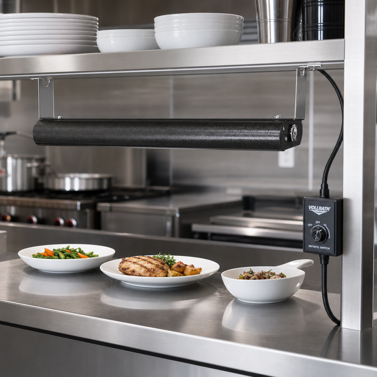 Product image #2 for Vollrath 18 Inch Low Profile Unlighted Heat Strip with Remote Infinite Switch, 208V