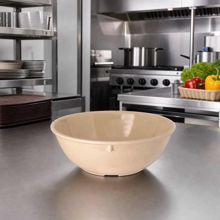 Product image #3 for Carlisle Dallas Ware® 14 oz Tan Melamine Nappie Bowl, 5-9/20 Inch Diameter