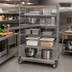 Thumbnail image #2 for Quantum Mobile Wire Enclosed Cart with 5 Shelves, 1200 lb. Capacity, 36 x 24 x 69 Inches, Chrome Plated