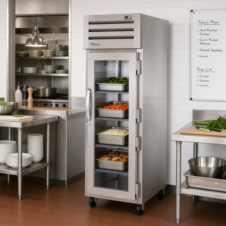 Product image #2 for True SPEC SERIES Pass-Thru Heated Holding Cabinet with Glass Front and Solid Rear Swing Doors, 1 Section