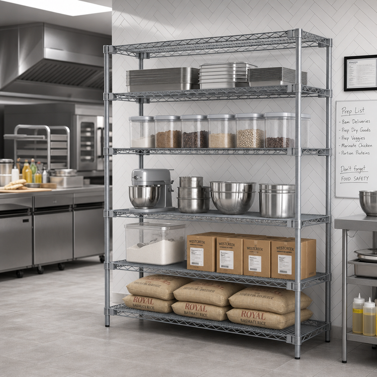 Product image #2 for EagleGard 5-Tier Add-On Wire Shelving Unit, 48 in. W x 21 in. D x 86 in. H, Hybrid Epoxy Coated