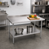 Thumbnail image #2 for John Boos Stallion Economy Stainless Steel Work Table with 5-Inch Backsplash and Undershelf, 48 x 24 Inches