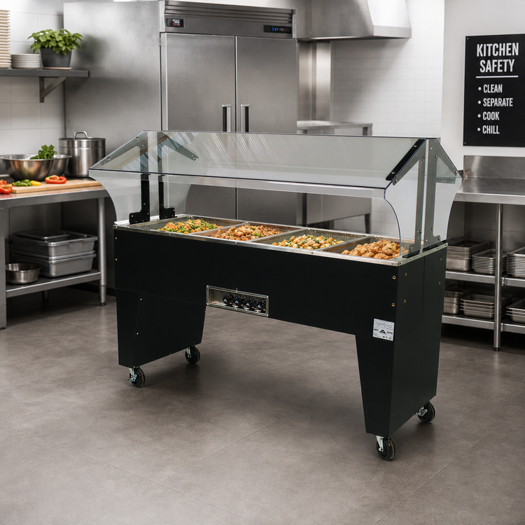 Product image #2 for Advance Tabco Triumph Supreme 4-Well Portable Electric Hot Food Buffet Table with Open Base, 120V
