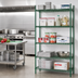 Thumbnail image #2 for Heavy Duty 5-Tier Stationary Green Epoxy Wire Shelving Unit, 24 x 18 x 84 Inches