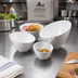 Thumbnail image #2 for American Metalcraft Endurance 11 oz White Slanted Round Melamine Serving Bowl, 5-Inch Diameter