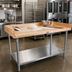 Thumbnail image #2 for John Boos Baker's Top Wood Work Table with Stainless Steel Undershelf, 72 x 36 Inches