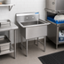 Thumbnail image #2 for BK Resources One Compartment No-Drainboard Stainless Steel Sink with 18 x 18 x 12-Inch Bowl and 9-Inch Backsplash