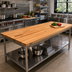 Thumbnail image #2 for John Boos Appalachian Red Oak Blended Rail Edge Grain Island Countertop, 84 x 30 x 1-1/2 Inch, Penetrating Oil Finish