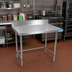 Thumbnail image #2 for BK Resources 48-Inch x 24-Inch Open Base Stainless Steel Work Table with 5-Inch Backsplash