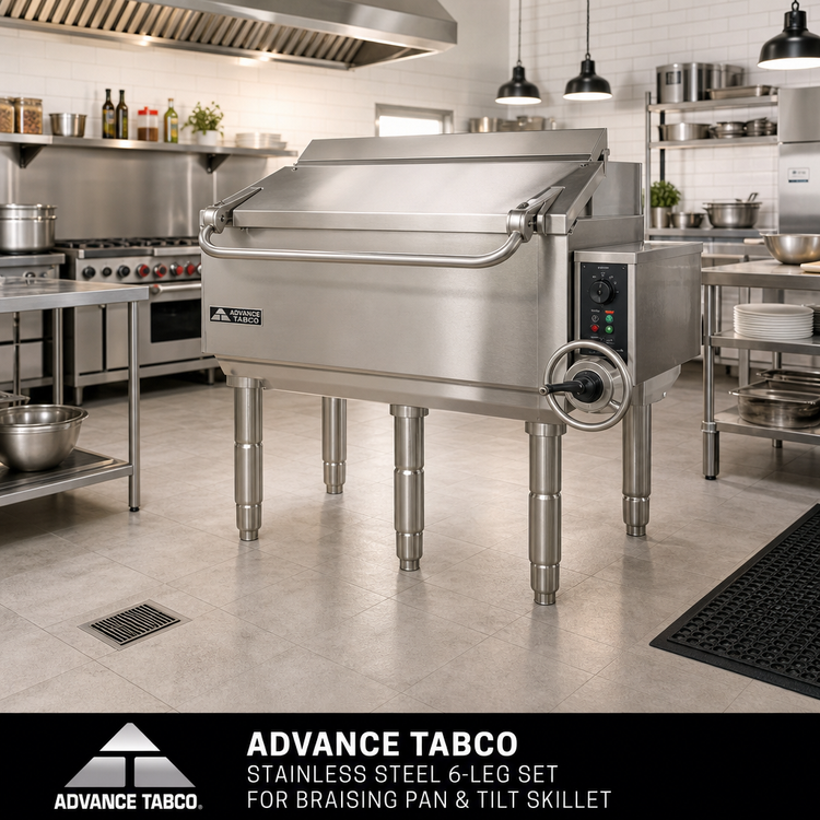 Product image #2 for Advance Tabco Stainless Steel 6-Leg Set for Braising Pan & Tilt Skillet
