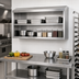 Thumbnail image #2 for Wall-Mounted Open Front Stainless Steel Storage Cabinet with Intermediate Shelf, 72 x 15 Inches