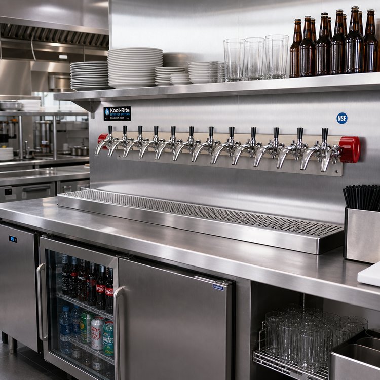 Product image #2 for Kool-Rite 12-Faucet Wall-Mount Glycol-Cooled Beverage Insert Module with Long Shanks, 36-Inch