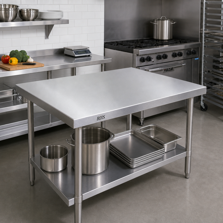 Product image #2 for John Boos 24 Inch x 30 Inch Stainless Steel Countertop, 1-1/2 Inch Thick