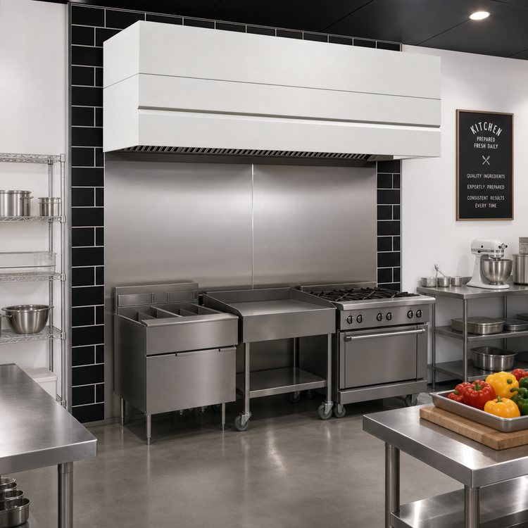 Product image #3 for Avtec SimpleSpec Type I Wall-Mounted Box Canopy Hood, 144 x 60 x 24 Inches, 430 Stainless Steel