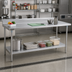 Thumbnail image #2 for Eagle Group Budget Series 108-Inch x 24-Inch Stainless Steel Work Table with 4-1/2-Inch Backsplash and Adjustable Undershelf