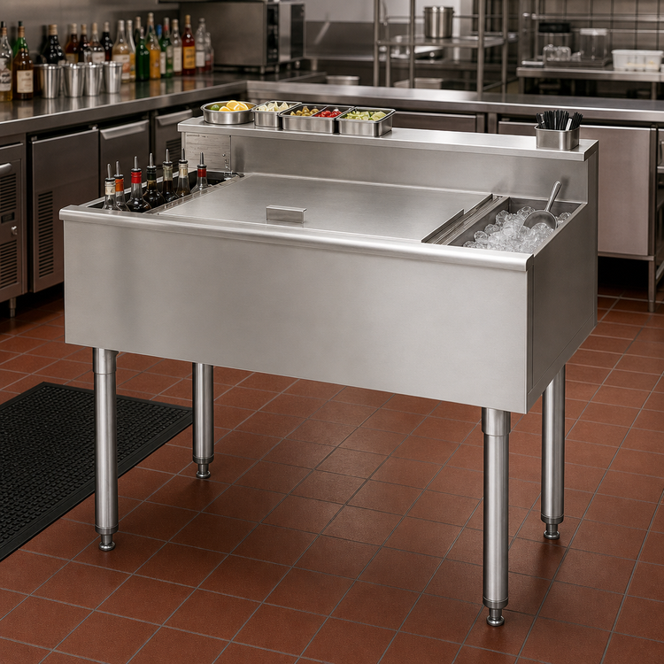 Product image #2 for Eagle Group 1800 Series Modular Underbar Cocktail Unit with 7-Circuit Cold Plate and 8-Inch Insulated Ice Bin