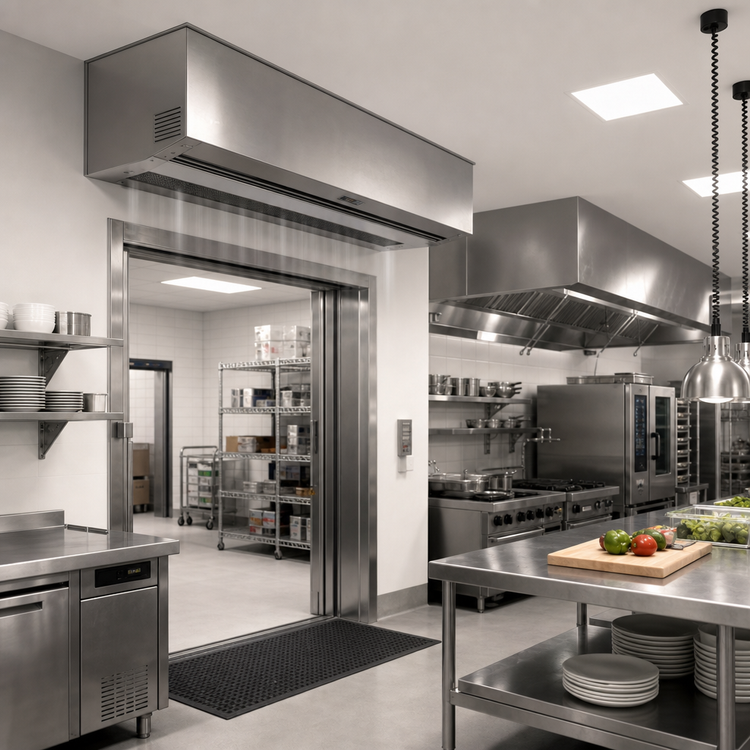 Product image #2 for Berner Architectural Recessed 12 Electric Heated Air Curtain, 96-Inch Wide, 3 Motors, 42 kW