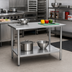 Thumbnail image #2 for Eagle Budget Series 30-Inch x 24-Inch Flat Top Stainless Steel Work Table with Adjustable Undershelf