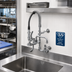 Thumbnail image #2 for T&S Brass Mini Pre-Rinse Unit, 8-Inch Wall Mount, 8-Inch Centers, 8-Inch Swing Nozzle, 1.42 GPM