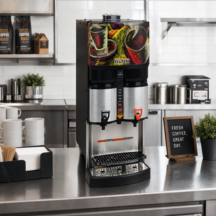 Product image #2 for BUNN Ambient Bag-in-Box Liquid Coffee Dispenser with 2 Dispense Heads