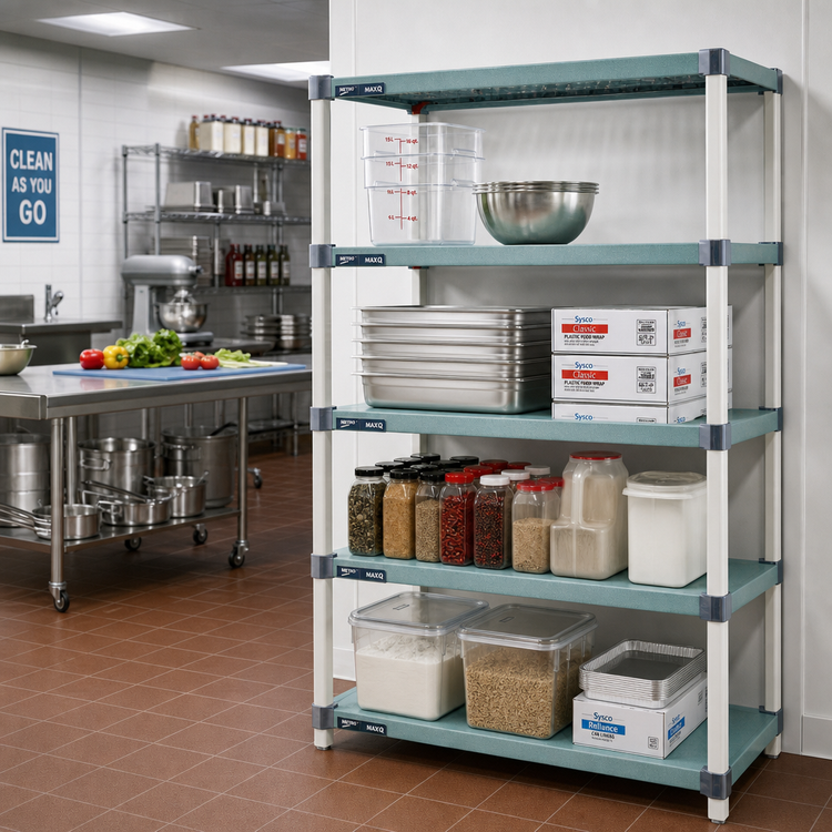 Product image #2 for MetroMax Q 4-Shelf Stationary Starter Polymer Shelving Unit, 42W x 18D x 63H