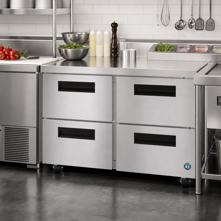 Product image #2 for Hoshizaki Steelheart UR48B-D4 48-Inch Two-Section Undercounter Drawer Refrigerator