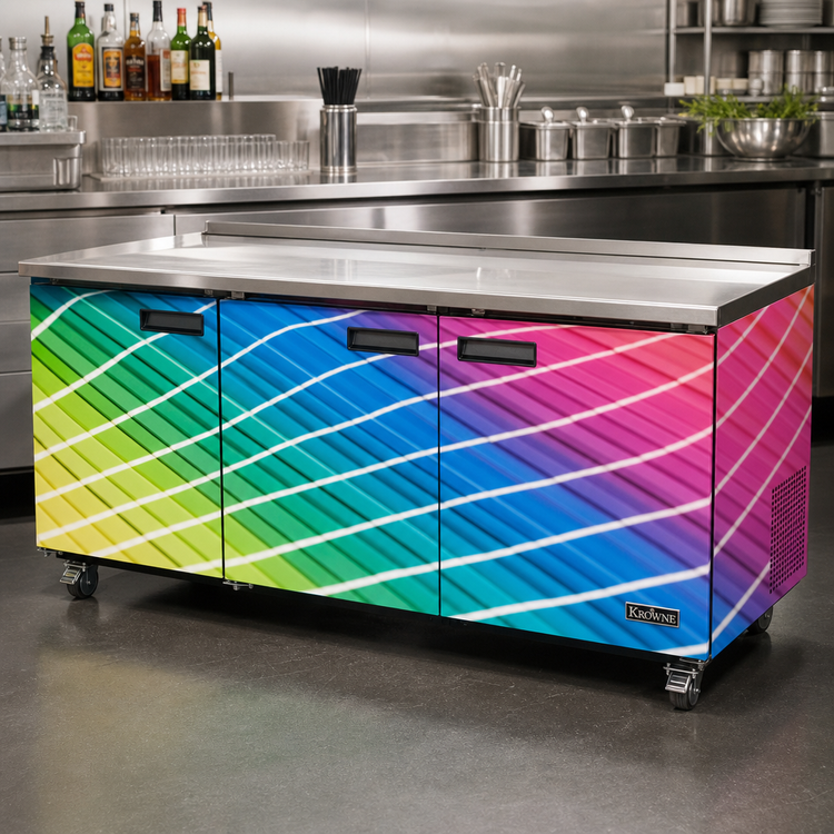 Product image #2 for Krowne 60-Inch Backbar Cooler Whole Unit Vinyl Wrap, Front and Sides