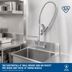 Thumbnail image #2 for T&S Brass EasyInstall 8-Inch Wall Mount Add-On Faucet Pre-Rinse Unit with 14-Inch Swing Nozzle