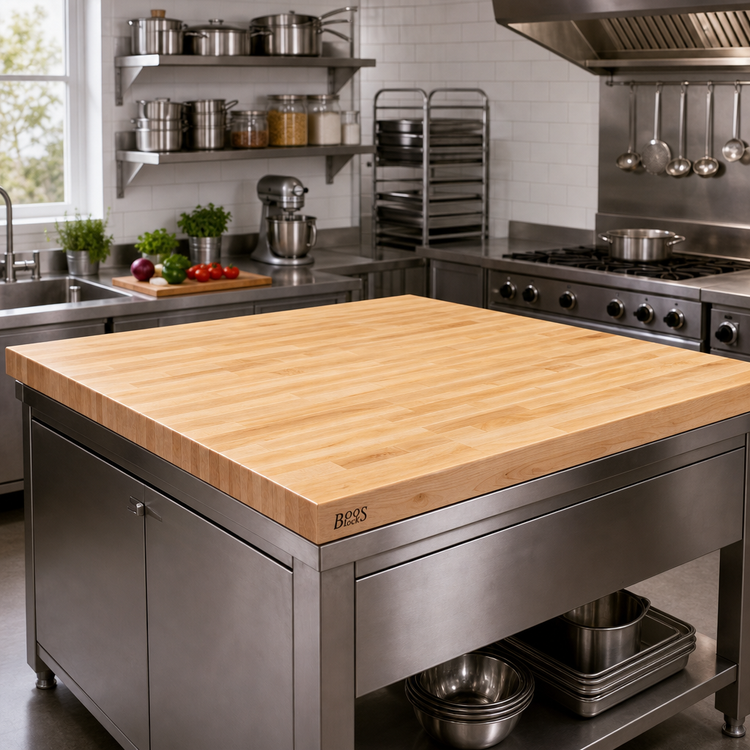 Product image #2 for Boos Block 48-Inch x 48-Inch Northern Hard Rock Maple Blended Edge Grain Kitchen Countertop, Penetrating Oil Finish