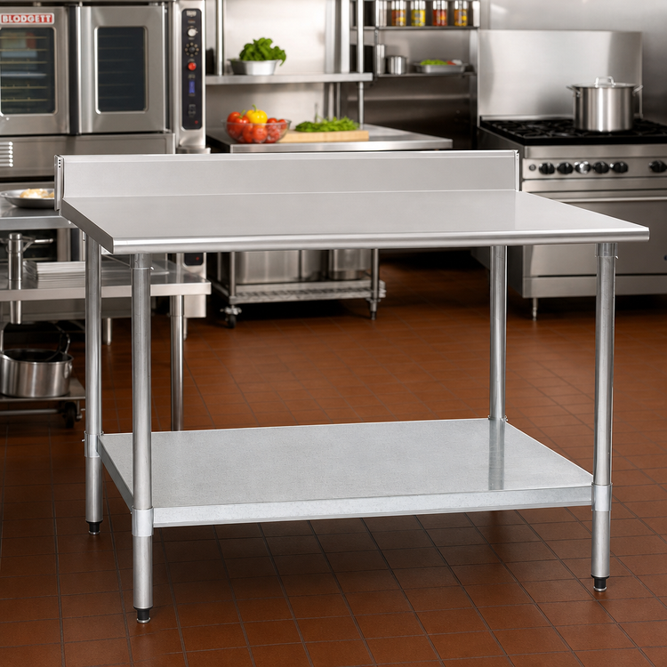 Product image #2 for Eagle Spec-Master 84-Inch Stainless Steel Work Table with 4-1/2-Inch Backsplash and Galvanized Undershelf