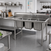 Thumbnail image #2 for Eagle Group 414 Series 3-Compartment Sink with Left 18-Inch Drainboard, 80-3/4-Inch Wide, 18 x 24 x 13-1/2-Inch Bowls