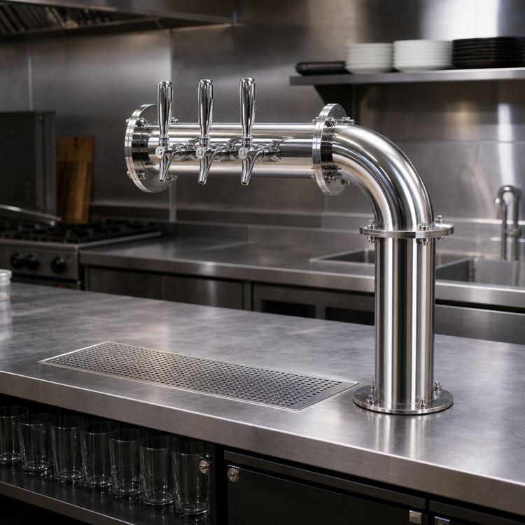 Product image #2 for Micro Matic Titan L 3-Faucet Countertop Glycol-Cooled Stainless Steel Draft Tower