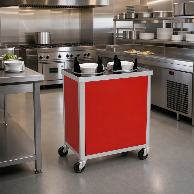 Product image #2 for Atlas Metal MEPD4H-5-3/4 Heated Mobile Enclosed 4-Tube Plate Dispenser for 5-3/4" Plates