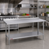 Thumbnail image #2 for Duke Supreme 60-Inch x 36-Inch 14-Gauge 300 Series Stainless Steel Work Table with 1-1/8-Inch Straight Riser