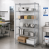 Thumbnail image #2 for Quantum 42-Inch W x 21-Inch D x 86-Inch H Stationary Wire Shelving Starter Kit, 5 Shelves, 304 Stainless Steel