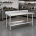 Thumbnail image #2 for Eagle Spec-Master Marine Series Stainless Steel Work Table with Backsplash and Adjustable Undershelf, 72 x 24 Inches