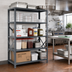 Thumbnail image #2 for Quantum IRONMAN 6-Shelf Open Steel Shelving Unit, 42 x 18 x 39 Inches, 400 lb. Capacity Per Shelf