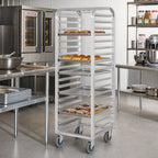 Thumbnail image #2 for Channel Manufacturing 414A Aluminum Side-Load Bun Pan Rack, 10-Pan Capacity, 18 x 26-Inch Pans, 5-Inch Casters