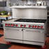 Thumbnail image #2 for American Range 60-Inch Gas Restaurant Range with 12-Inch Left Griddle, 8 Open Burners, and Storage Bases