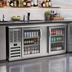 Thumbnail image #2 for Beverage-Air BB68HC-FG-S Two-Section Food-Rated Glass Door Back Bar Refrigerator, 68 Inch, Stainless Steel